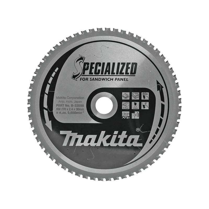 Makita - Set ručna kružna testera HS0600 sa listom 270x30/60z za sečenje sendič panela - HS0600 + B-33598